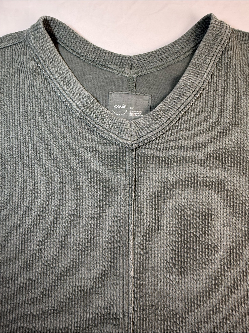 Aerie Women’s Wonder Textured Waffle-Knit Oversized Sweater in Green - Picture 4 of 14